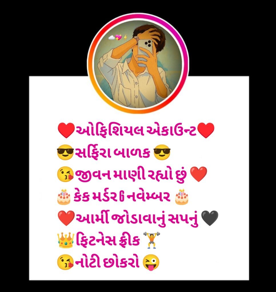 Facebook & Instagram Bio in Gujarati