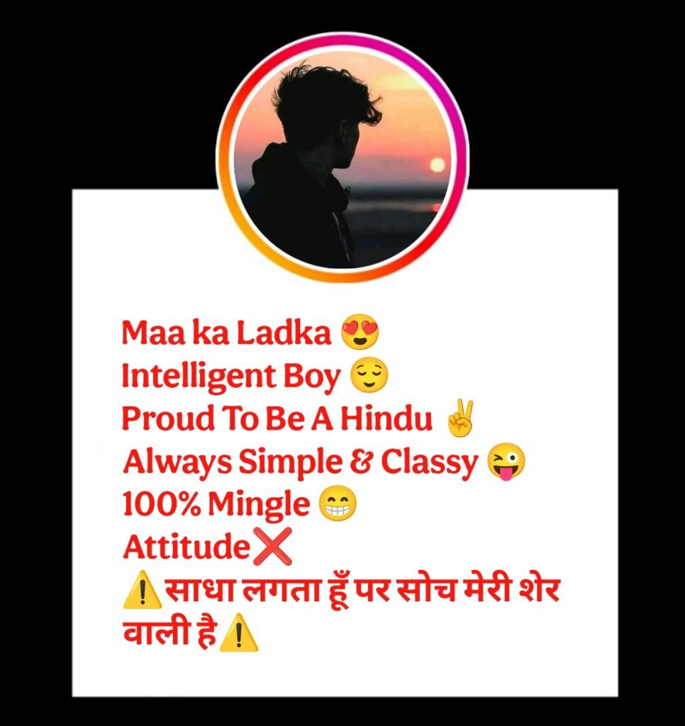 Facebook & Instagram Bio in Hindi - Full Attitude Bio